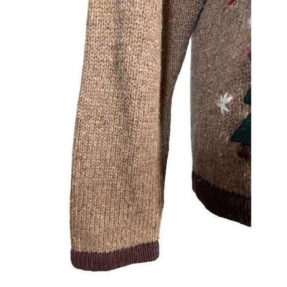 Victoria Jones Vintage Christmas Sweater Embroidery GrandmaCore Cardigan Snowman - Picture 9 of 11